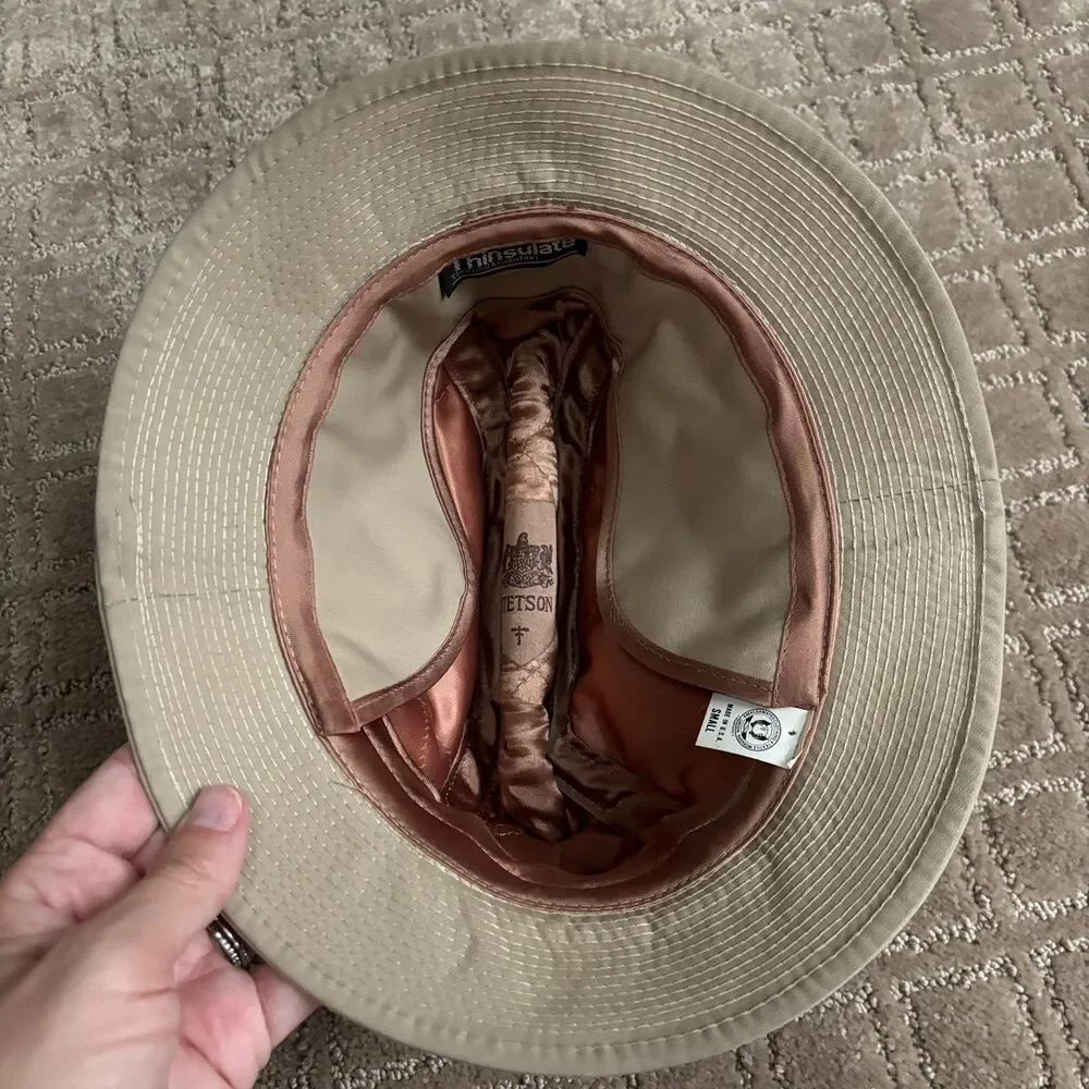 Stetson Vintage Safari Rain Hat Mens S Tan Thinsulate Thermal Insulation Fedora